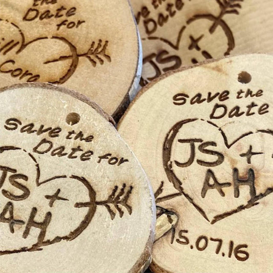 Custom Engraved Rustic Wooden Tag | Personalized Name, Message, Logo, or Coordinates