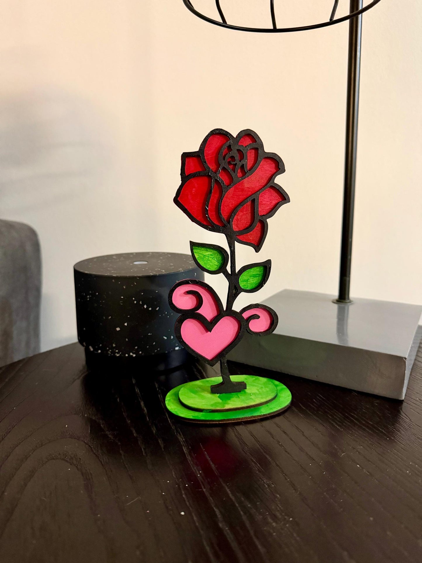 Handmade Wooden Rose • Laser Cut Valentine's Day Keepsake