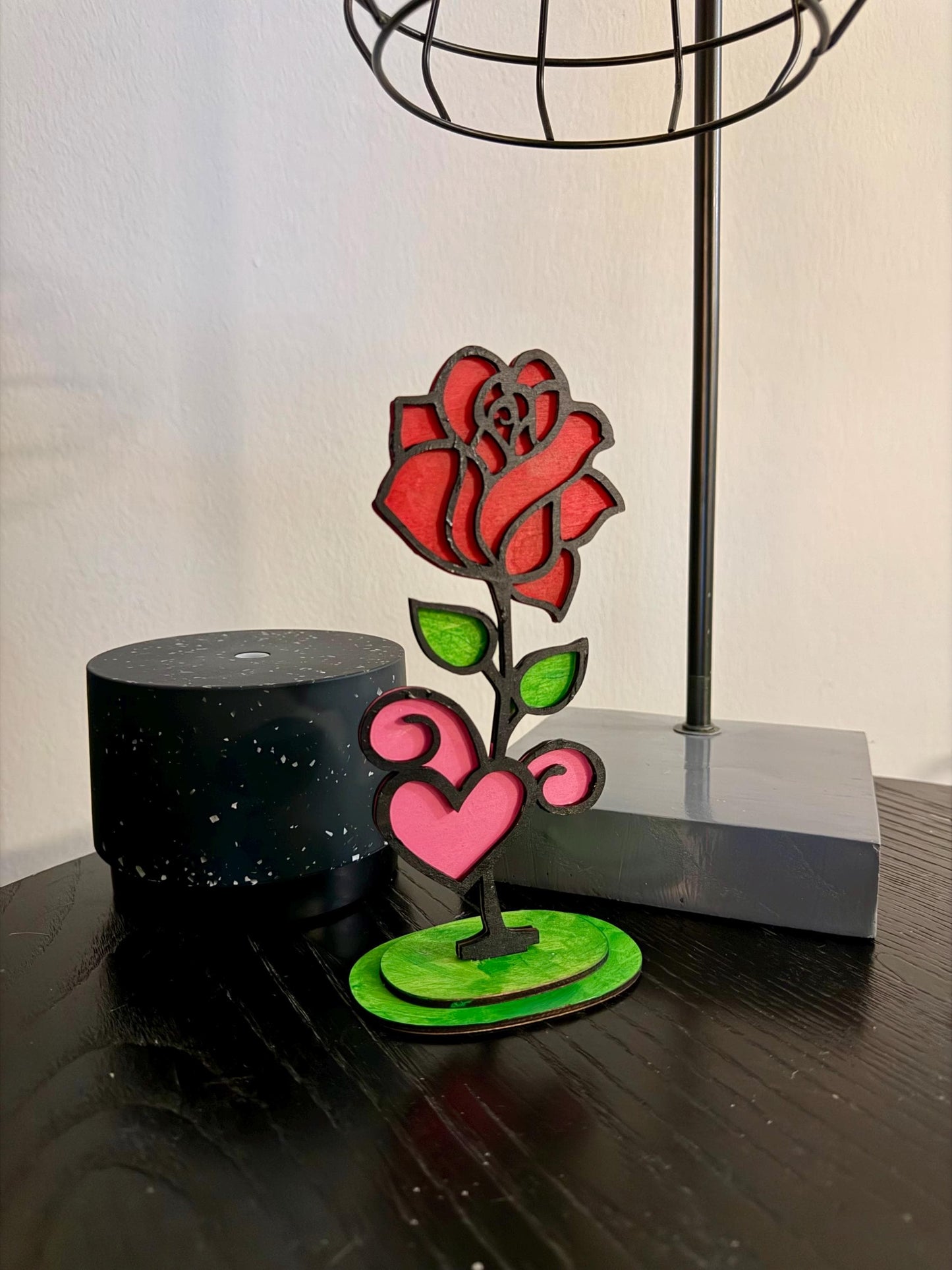 Handmade Wooden Rose • Laser Cut Valentine's Day Keepsake