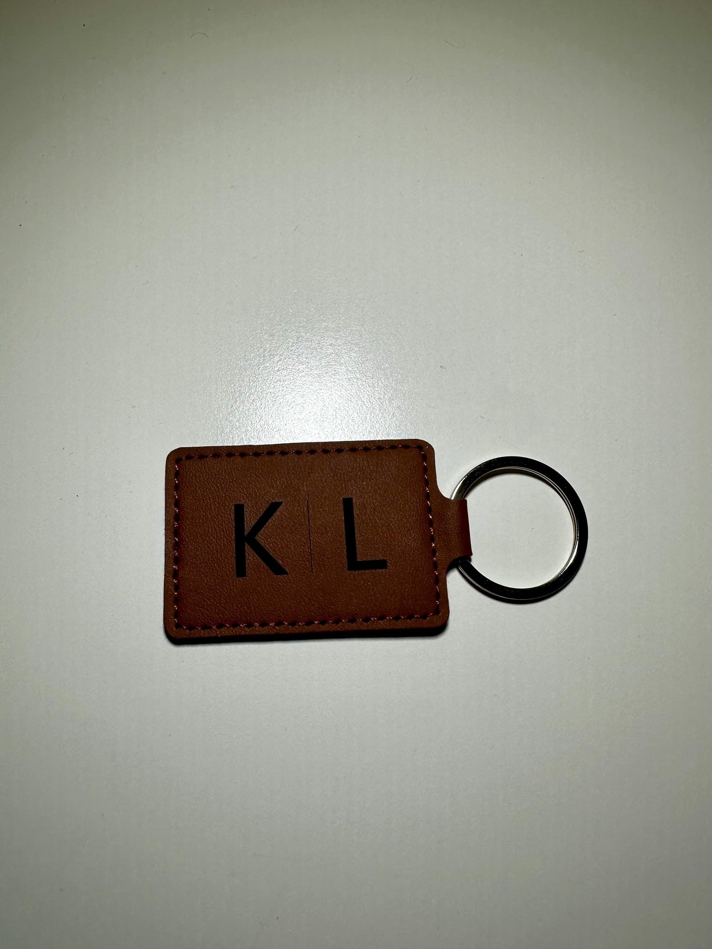 Personalized Leather Keychain, Engraved Key Fob, Anniversary Gift