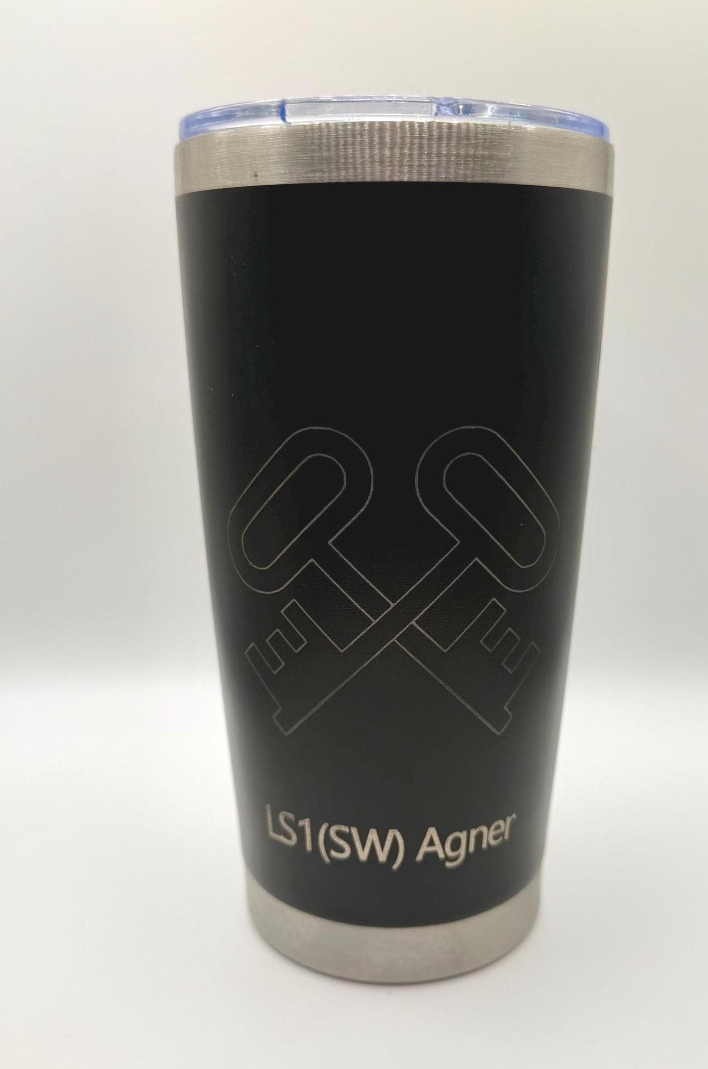 Personalized Navy Tumbler - Laser Engraved 20 oz Military Gift